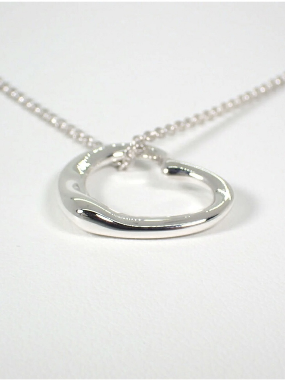 Tiffany & Co Sterling Silver Open Heart Pendant Necklace - Picture 2 of 6